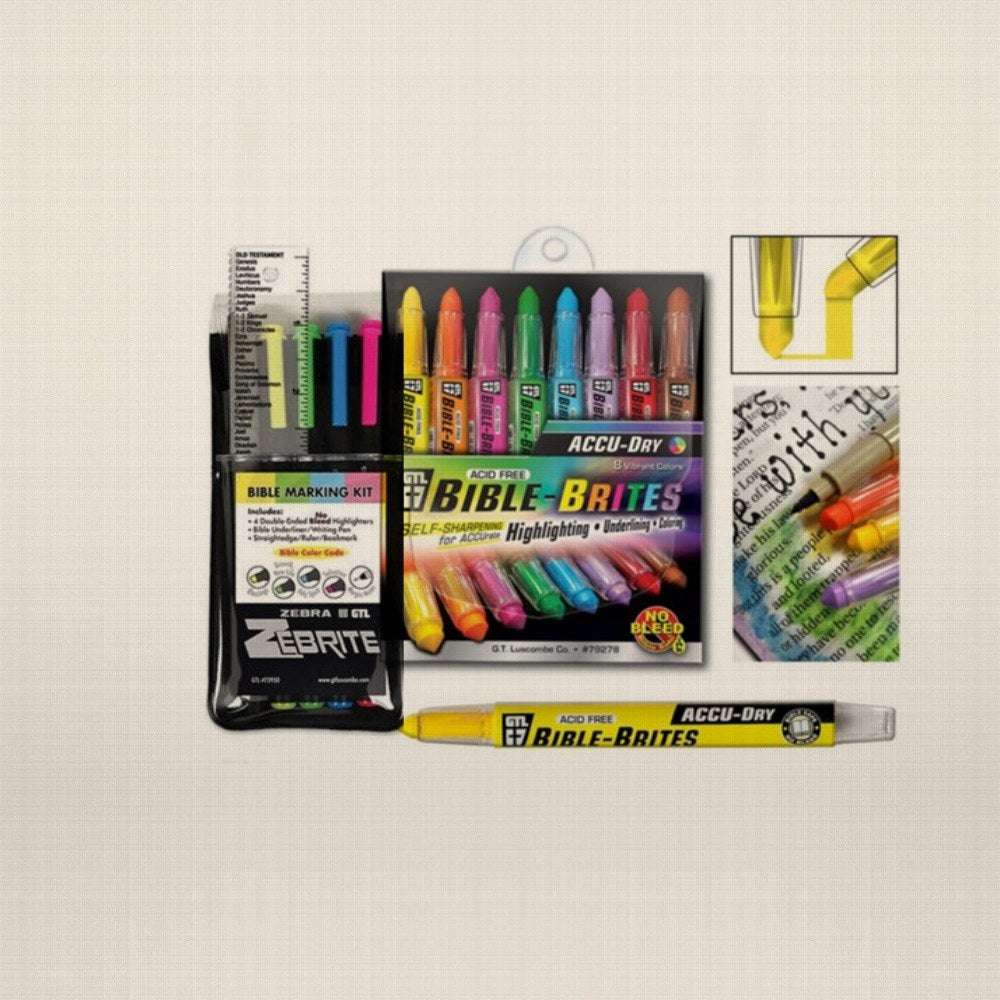 Bible highlighters and marking kits