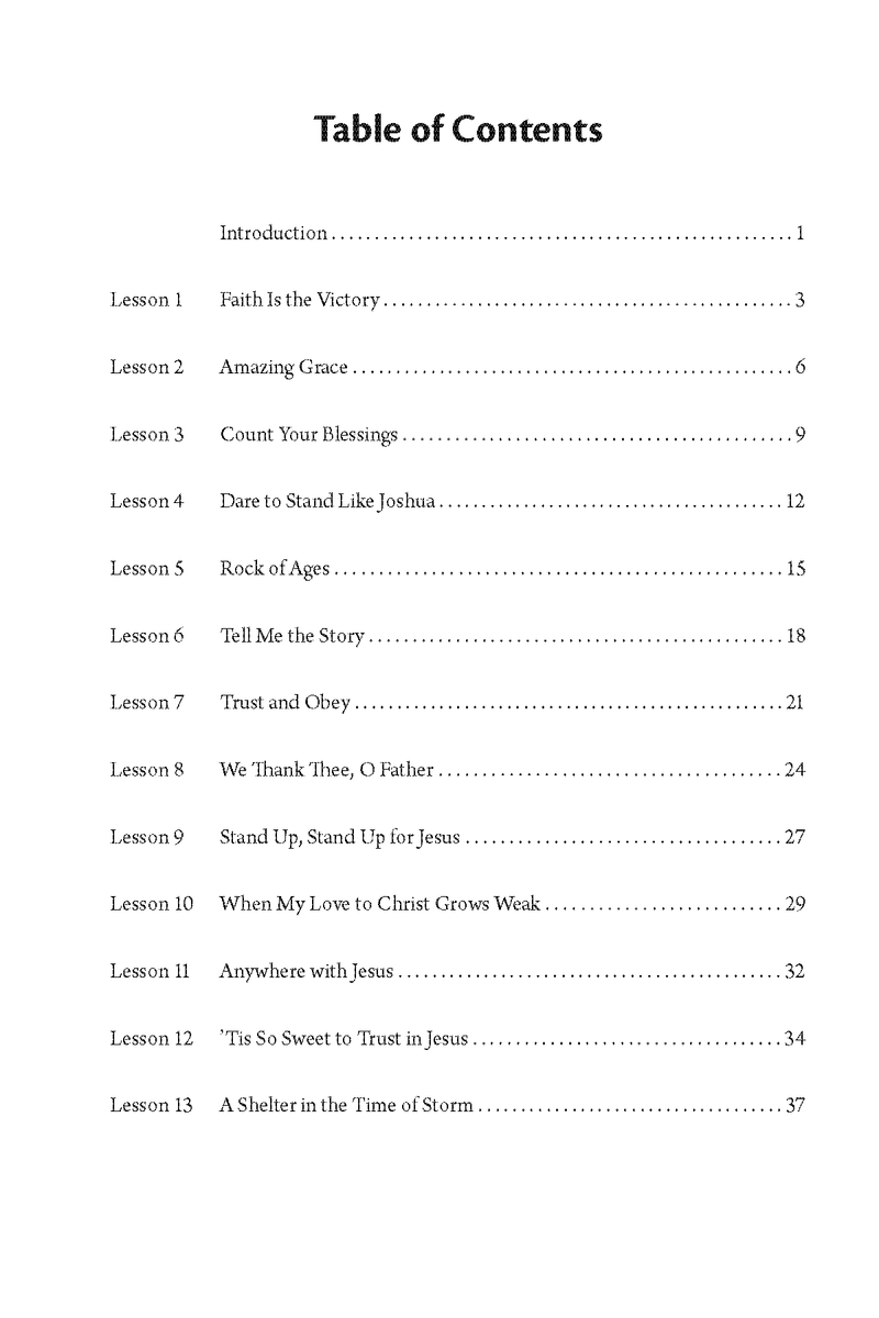 Songs of Faith Hymn Study Teacher Guide