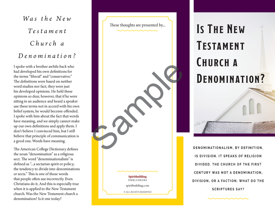 Is the New Testament Church a Denomination?